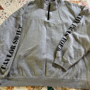 Taylor Swift Gray Quarter Zip Eras Tour Sweatshirt